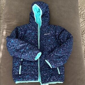 Eddie Bauer Girls Youth Blue Reversible Jacket